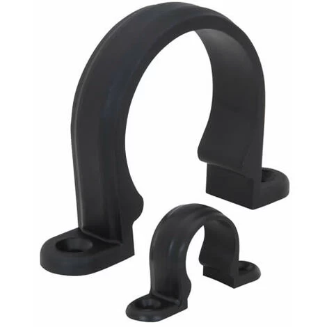 Single Way Snap On Saddle Clip - Black Polypropylene - 60.5 Mm OD Tube (2" NB)