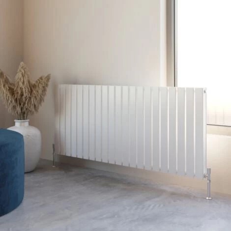 Horizontal Flat Panel Designer Radiator Central Heating White Rads Double 600x1428mm - Image 2