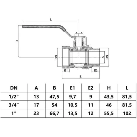 Standard Flow Rate Water Ball Valve With Steel Handle DN25 1 BSP Female X Male Thread - Image 2