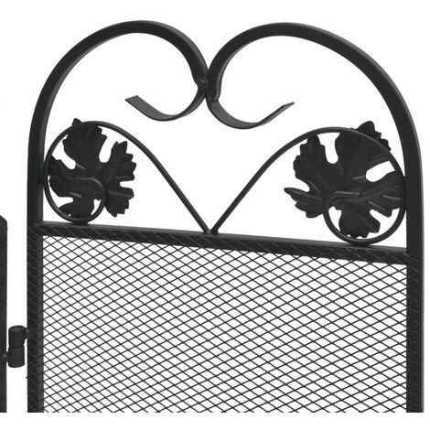 Topdeal 3-panel Fireplace Screen Iron Black VDTD09009 - Image 5