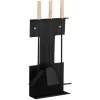 Relaxdays Modern Fireplace Set, 4-Piece Companion Tools, Shovel, Broom, Poker And Stand, Black
