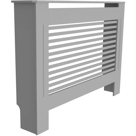 Extra Tall 92cm Radiator Cover MDF Modern Cabinet Slatted Grill Grey, Small 78 X 19 X 92.2 Cm - Image 2