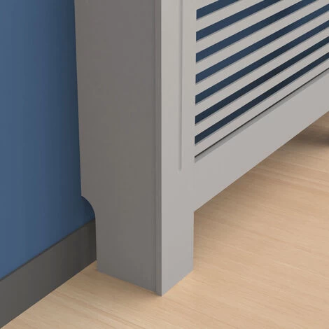 Extra Tall 92cm Radiator Cover MDF Modern Cabinet Slatted Grill Grey, Small 78 X 19 X 92.2 Cm - Image 3