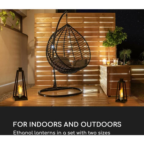 Blumfeldt Fiamme Triangolo Ethanol Lantern 2-set Stainless Steel Burner 0.3 Litre 4h Burning Time - Image 2