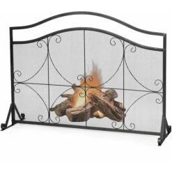 Fireplace Screen Guard Freestanding Spark Fire Guard Mesh Protector