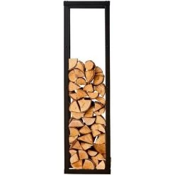 Neo Tall Steel Black Powder Coated Log Rack