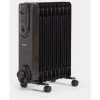 VonHaus Oil Filled Radiator – 2000W/2KW – 9 Fin – Freestanding – Plug In Portable Electric Heater – 3 Power Settings, Adjustable Temperature/Thermostat, Thermal Safety Cut Off – Black