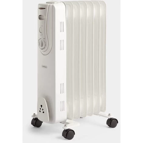 VonHaus Oil Filled Radiator – 1500W/1.5KW – 7 Fin – Freestanding – Small Plug In Portable Electric Heater – 3 Power Settings, Adjustable Temperature/Thermostat, Thermal Safety Cut Off - White