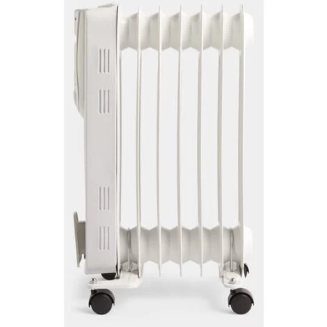 VonHaus Oil Filled Radiator – 1500W/1.5KW – 7 Fin – Freestanding – Small Plug In Portable Electric Heater – 3 Power Settings, Adjustable Temperature/Thermostat, Thermal Safety Cut Off - White - Image 4