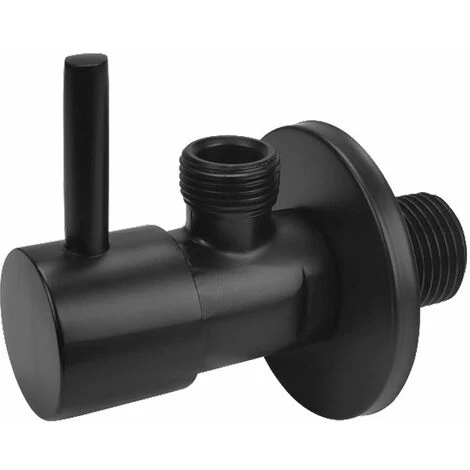 Matte Black Brass 1/2 X 3/8 BSP Basin Hose Valve Water Tap Cut-Off Long Lever