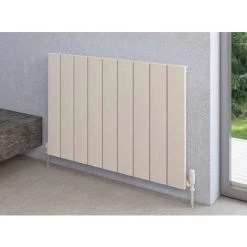 Eastbrook Rosano Matt White Aluminium Horizontal Designer Radiator 600mm H X 470mm W Central Heating