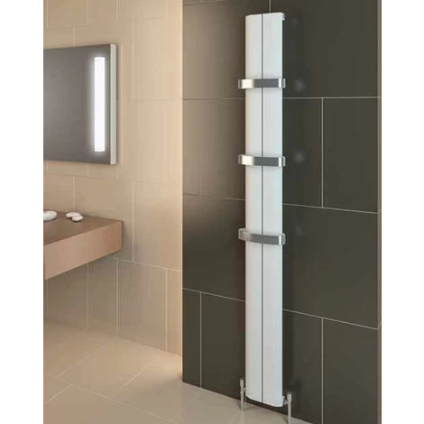 Eastbrook Berlini Aluminium Matt Black Vertical Designer Radiator 1200mm H X 185mm W Central Heating