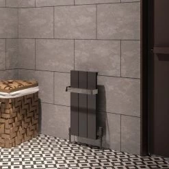 Eastbrook Rosano Matt Anthracite Aluminium Vertical Designer Radiator 600mm H X 280mm W Central Heating