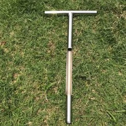 HIASDFLS Sonde D'Échantillonneur De Sol De Golf De 20 Pouces, Kit D'Analyse De Sol À Poignée En T En Acier Inoxydable (Argent)