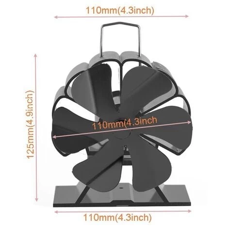 Mini 6-blade Heat Powered Stove Fan Aluminum Silent Eco-friendly For Wood Burning Stove/Fireplace - Image 2