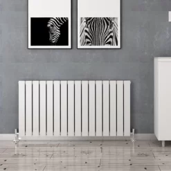 ELEGANT White Horizontal Flat Panel Radiator 600x1216mm Designer Radiator