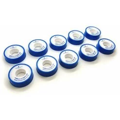 PTFE Tape - 12m X 12mm X 0.075mm - High Quality - WRAS Approved - 10 Rolls Pack