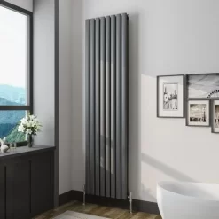 Oval Column Radiator 1800x472mm Anthracite Vertical Radiator Double Modern Central Heating Radiators Designer Radiators