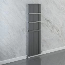 Eastbrook Charlton Horizontal Designer Radiator - 600mm X 470mm - Matt Anthracite - 89.0748