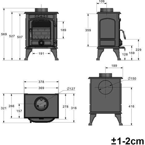 Defra 4.2KW Wood-Burning Stove Eco Design Wood Burner Effect High Efficiency Fireplace - Image 5