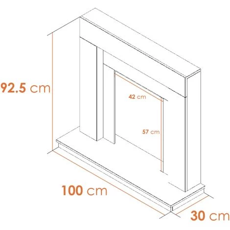 Αδάμ Adam Dakota Fireplace Suite In Oak With Colorado Bio Ethanol Fire In Black, 39 Inch - Image 4