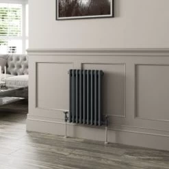 Traditional Colosseum Horizontal Double Bar Column Radiator 600x425mm Anthracite