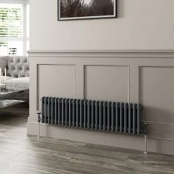 Traditional Colosseum Horizontal Double Bar Column Radiator 300x1190 Anthracite