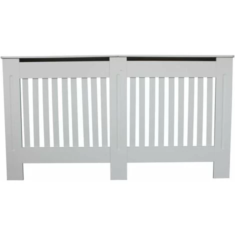 Slatted Radiator Cover White Painted, Wood Radiator Cover White Modern MDF Wall Cabinet For Living Room/Bedroom/Kitchen,H 82 X W 152 X D 19 CM