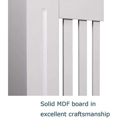 Slatted Radiator Cover White Painted, Wood Radiator Cover White Modern MDF Wall Cabinet For Living Room/Bedroom/Kitchen,H 82 X W 152 X D 19 CM - Image 4