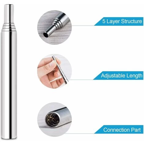 HIASDFLS Spitfire Soufflet De Poche,2 Pack Télescopique Tube De Soufflage Outil De Feu De Camp Soufflets D'Incendie Portables Pistolet Pour Cuisson Pique-Nique Bbq Chasse Pêche Randonnée Plein Air Cam - Image 5