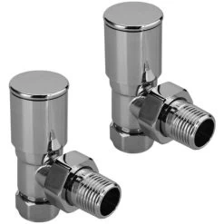 ELEGANT Chrome Angled Radiator Valves Pairs