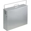 Relaxdays Square Ash Bucket With Lid, 15l, Galvanised Steel, Bin For Fireplace/Barbecue/Oven, HWD: 42x44.5x12 Cm, Silver