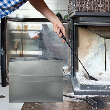 Relaxdays Square Ash Bucket With Lid, 15l, Galvanised Steel, Bin For Fireplace/Barbecue/Oven, HWD: 42x44.5x12 Cm, Silver - Image 2