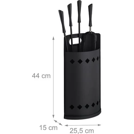 Relaxdays Fireplace Set, 5-piece Fireside Kit With Poker, Tongs, Ash Shovel, Broom & Bucket, HWD: 61 X 25 X 15 Cm, Black - Image 4