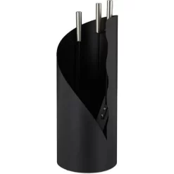 Relaxdays Fireplace Set, Modern, 4-piece Fireside Kit With Poker, Ash Shovel, Broom & Stand, HWD: 55 X 20 X 20 Cm, Black