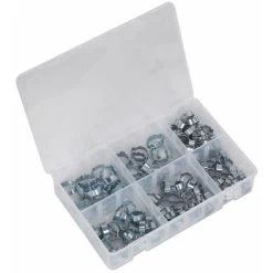 Sealey O-Clip Double Ear Assortment 140pc Zinc Plated AB044DE