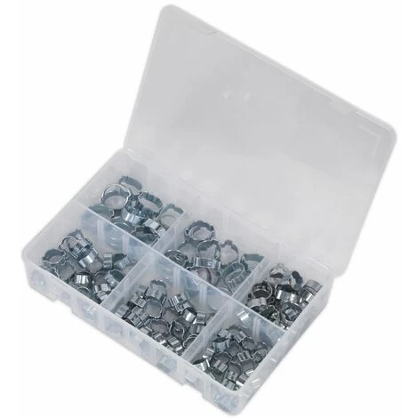 Sealey O-Clip Double Ear Assortment 140pc Zinc Plated AB044DE - Image 3