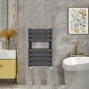 WarmeHaus - Minimalist Heated Towel Rail Radiator Bathroom Flat Panel Black 650 X 400mm