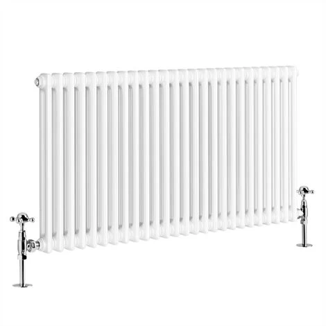 600 X 1190 Mm Traditional White Horizontal Cast Iron Radiator Double Column - Image 2