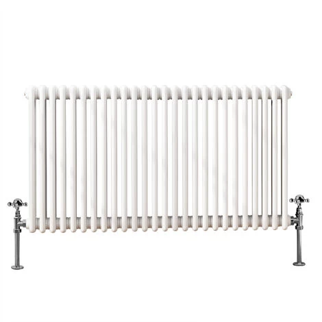 600 X 1190 Mm Traditional White Horizontal Cast Iron Radiator Double Column - Image 3