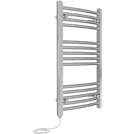 WarmeHaus Curved Chrome Electric Heated Towel Rail Manual Bathroom Ladder Radiator 800x500mm - 300W - Image 2