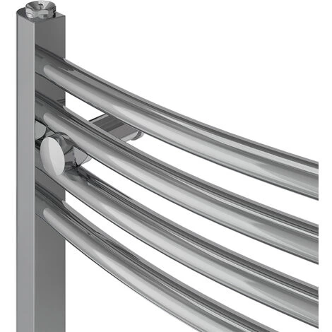 WarmeHaus Curved Chrome Electric Heated Towel Rail Manual Bathroom Ladder Radiator 800x500mm - 300W - Image 3
