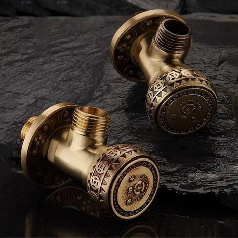 Angle Valve,Valve Bathroom Accessories Antique Brass Water Stop Valve Angle Valve Angle Valve 1/2 Male Angle Valve - Image 2
