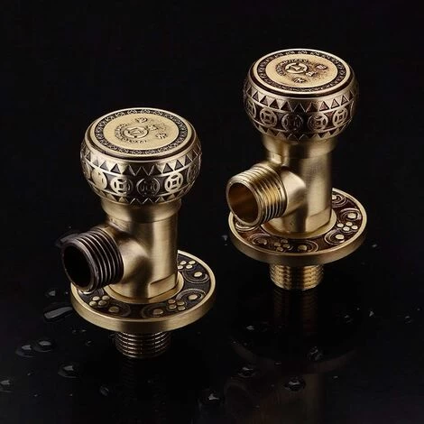 Angle Valve,Valve Bathroom Accessories Antique Brass Water Stop Valve Angle Valve Angle Valve 1/2 Male Angle Valve - Image 4