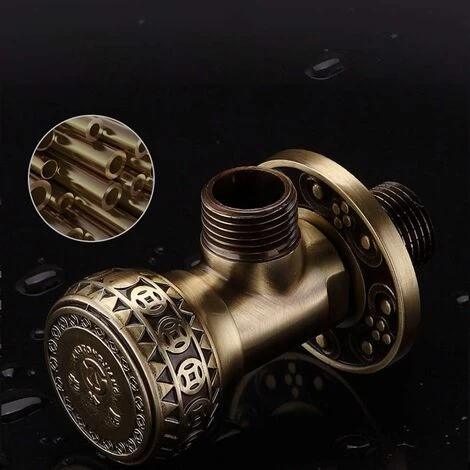 Angle Valve,Valve Bathroom Accessories Antique Brass Water Stop Valve Angle Valve Angle Valve 1/2 Male Angle Valve - Image 5