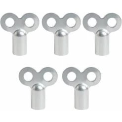 Set Of 5 Radiator Bleed Keys - Fits All Radiators - Premium Quality Square Keys - Convenient