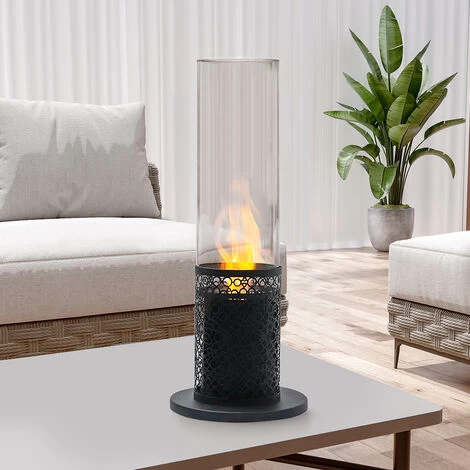 Livingandhome Stainless Steel Bio Ethanol Tabletop Fireplace