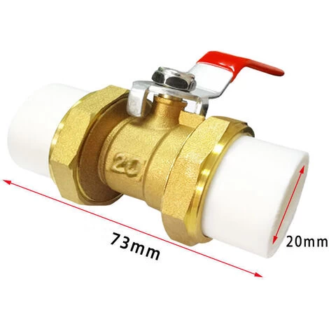 MUFF Copper Core Hot Melt Heating Valve, Double Port Ball Valve, Standard Channel(Copper Body Steel Ball, DN20, Inner Diameter 20mm) - Image 2