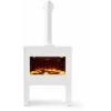 Black & Decker Black+Decker BXFH45006GB Realistic LED Flame Effect Fireplace Suite & Chimney Flue, 1.8KW, Adjustable Thermostat 5-37C, 8 Hour Timer, LED Display & Remote Control, 6 Flame Brightness Settings, White