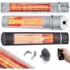 AREBOS 2000 W Infrared Radiant Heater Black With Remote Control 3 Heat Levels Gastro Bar Radiant Heater Quartz Radiant Heater Patio Heater Changing Table Radiant Wall Heater